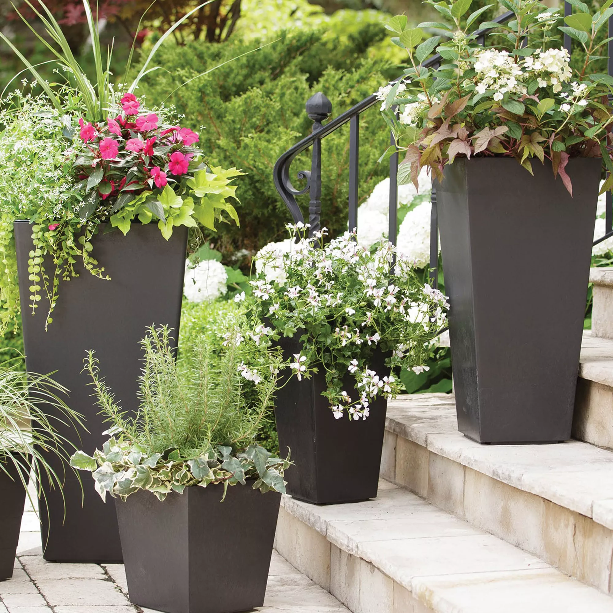 Primeur Sonata Pewter Plain Square Plant Pot (Dia)35cm 4 Primeur Sonata Pewter Plain Square Plant Pot (Dia)35cm - Image 2