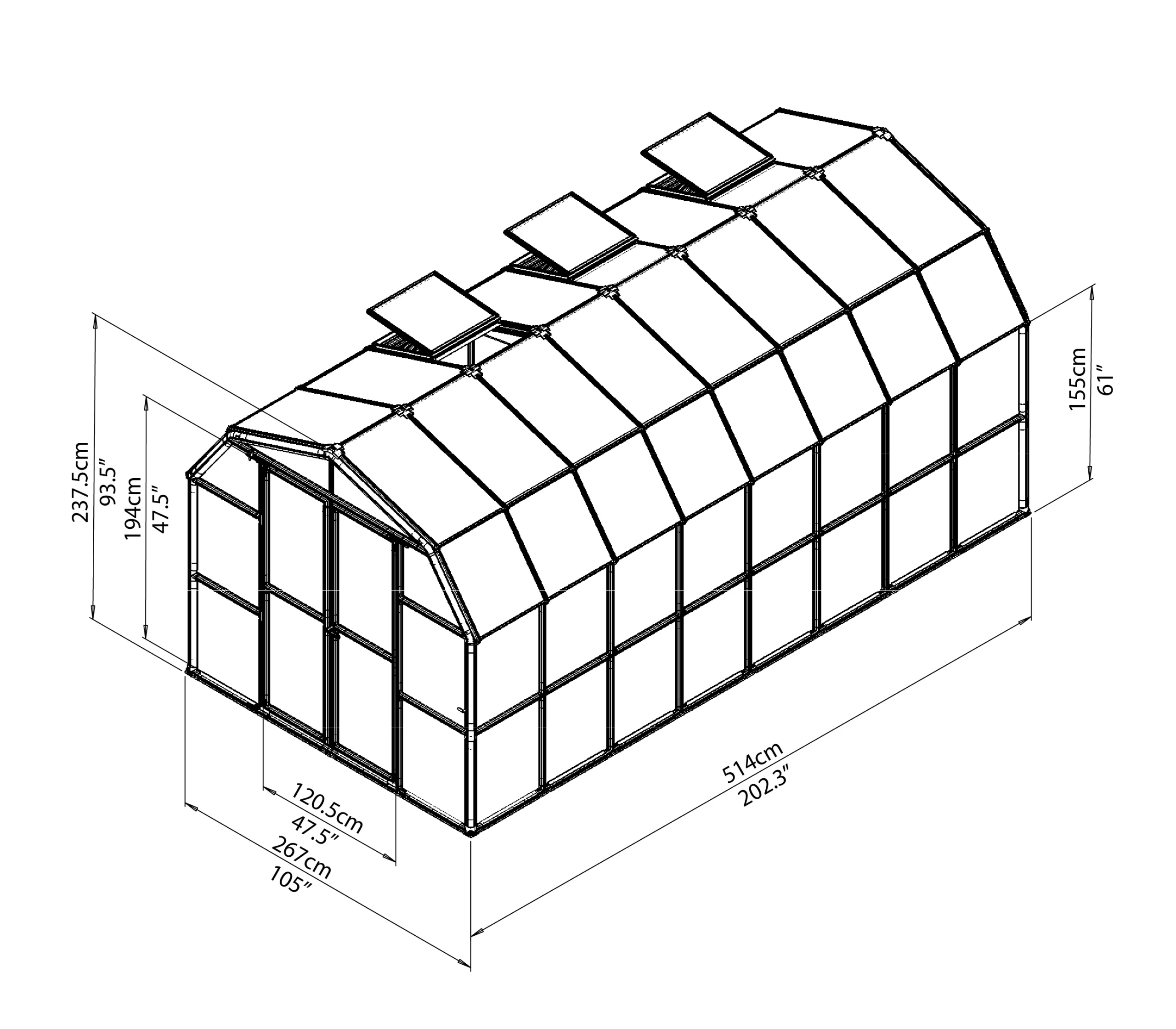 Rion Grand Gardner Green 8x16 Greenhouse 9 Rion Grand Gardner Green 8x16 Greenhouse - Image 7