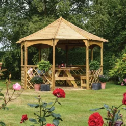 Rowlinson Buckingham Natural Octagonal Gazebo, (W)3.57m (D)3.57m - Assembly Required