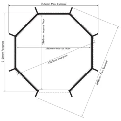 Rowlinson Buckingham Natural Octagonal Gazebo, (W)3.57m (D)3.57m - Assembly Required -Gardens and Outdoor rowlinson buckingham natural octagonal gazebo w 3 57m d 3 57m assembly required5013856009948 01t