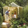 Rowlinson Gainsborough Natural Hexagonal Gazebo, (W)3m (D)2.6m - Assembly Required -Gardens and Outdoor rowlinson gainsborough natural hexagonal gazebo w 3m d 2 6m assembly required5013856013365 01i