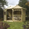 Rowlinson Sandringham Natural Octagonal Gazebo, (W)3.94m (D)3m - Assembly Required -Gardens and Outdoor rowlinson sandringham natural octagonal gazebo w 3 94m d 3m assembly required5013856013389 01i
