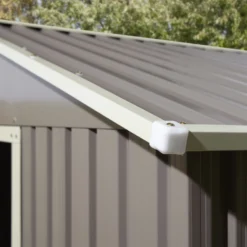 Rowlinson Trentvale 10x8 Apex Light Grey Metal Shed -Gardens and Outdoor rowlinson trentvale 10x8 apex light grey metal shed5013856206231 37c bq