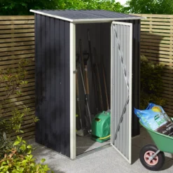 Rowlinson Trentvale 5x3 Pent Dark Grey Metal Shed 25 Rowlinson Trentvale 5x3 Pent Dark Grey Metal Shed -Gardens and Outdoor rowlinson trentvale 5x3 pent dark grey metal shed5013856206347 03i bq
