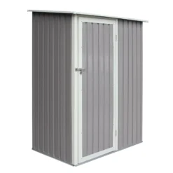 Rowlinson Trentvale 5x3 Pent Light Grey Metal Shed -Gardens and Outdoor rowlinson trentvale 5x3 pent light grey metal shed5013856206330 03c bq
