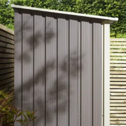 Rowlinson Trentvale 5x3 Pent Light Grey Metal Shed -Gardens and Outdoor rowlinson trentvale 5x3 pent light grey metal shed5013856206330 40c bq