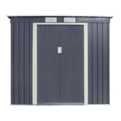 Rowlinson Trentvale 6x4 Pent Dark Grey Metal Shed -Gardens and Outdoor rowlinson trentvale 6x4 pent dark grey metal shed5013856206200 02c bq