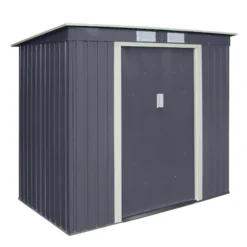 Rowlinson Trentvale 6x4 Pent Dark Grey Metal Shed -Gardens and Outdoor rowlinson trentvale 6x4 pent dark grey metal shed5013856206200 03c bq