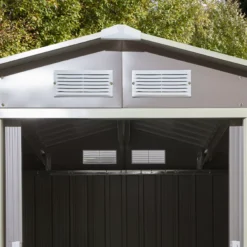 Rowlinson Trentvale 6x4 Pent Light Grey Metal Shed -Gardens and Outdoor rowlinson trentvale 6x4 pent light grey metal shed5013856206293 36c bq