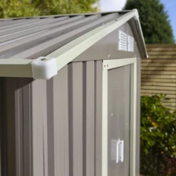 Rowlinson Trentvale 6x4 Pent Light Grey Metal Shed -Gardens and Outdoor rowlinson trentvale 6x4 pent light grey metal shed5013856206293 37c bq