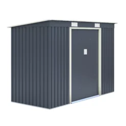 Rowlinson Trentvale 8x4 Pent Dark Grey Metal Shed -Gardens and Outdoor rowlinson trentvale 8x4 pent dark grey metal shed5013856206323 03c bq
