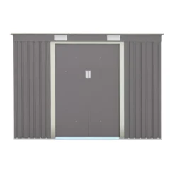 Rowlinson Trentvale 8x4 Pent Light Grey Metal Shed -Gardens and Outdoor rowlinson trentvale 8x4 pent light grey metal shed5013856206316 02c bq