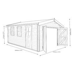 Shire 15x14 Bradenham Wooden Garage (Base Included) -Gardens and Outdoor shire 15x14 bradenham wooden garage base included 5019804111589 02t