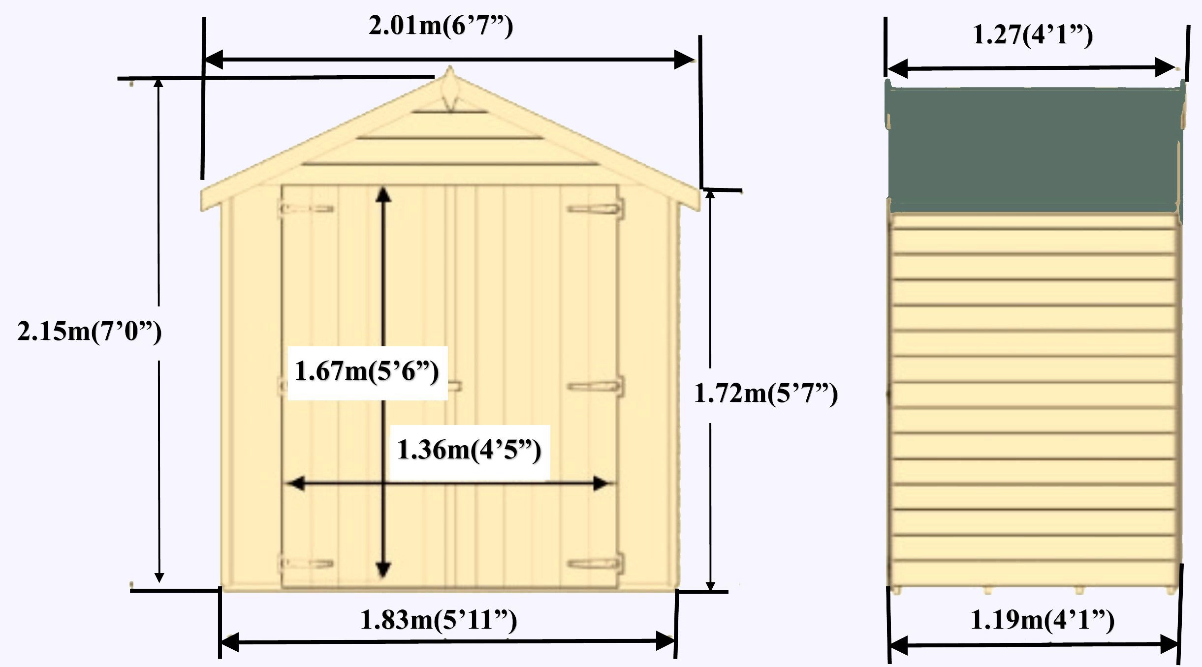 Shire 6x4 Ft Apex Overlap Shed With Floor 7 Shire 6x4 Ft Apex Overlap Shed With Floor - Image 5