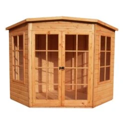 Shire 7x7 Glass Pent Shiplap Wooden Summer House - Base Not Included