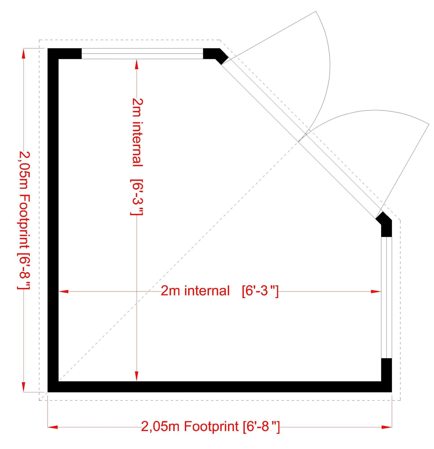 Shire 7x7 Glass Pent Shiplap Wooden Summer House - Base Not Included 11 Shire 7x7 Glass Pent Shiplap Wooden Summer House - Base Not Included - Image 9