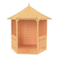 Shire Arbour, (H)2600mm (W)2160mm (D)1870mm - Assembly Required -Gardens and Outdoor shire arbour h 2600mm w 2160mm d 1870mm assembly required5060437982206 02c bq