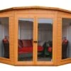 Shire Barclay 7x7 Safety Acrylic Pent Shiplap Wooden Summer House - Base Not Included -Gardens and Outdoor shire barclay 7x7 safety acrylic pent shiplap wooden summer house base not included5019804999170 02c