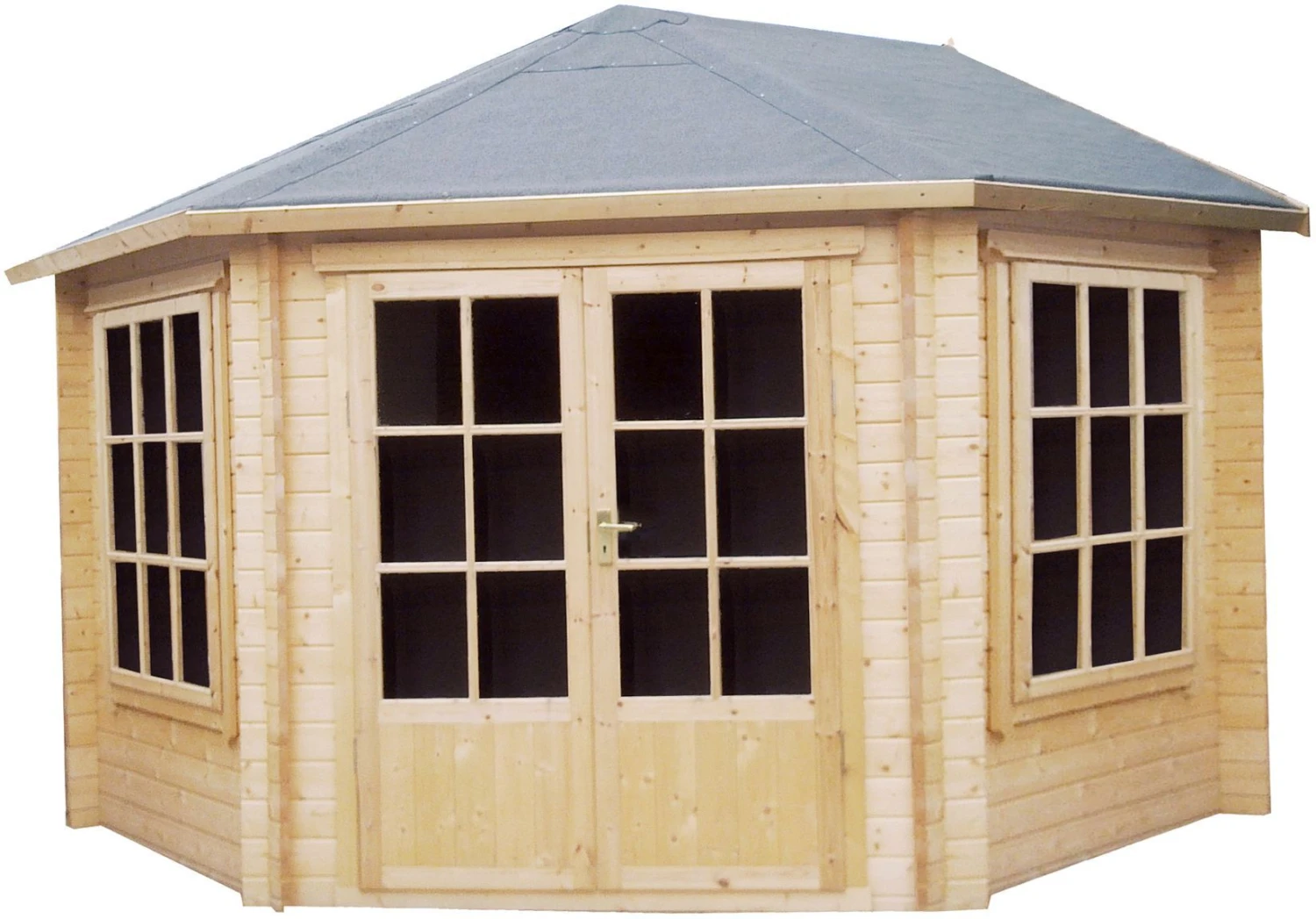 Shire Belvoir 10x10 Toughened Glass Apex Tongue & Groove Wooden Cabin - Base Not Included 3 Shire Belvoir 10x10 Toughened Glass Apex Tongue & Groove Wooden Cabin - Base Not Included