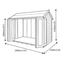 Shire Blenheim 10x8 Apex Shiplap Wooden Summer House With Bi-fold Door - Assembly Service Included -Gardens and Outdoor shire blenheim 10x8 apex shiplap wooden summer house with bi fold door assembly service included5019804111213 03t