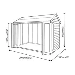 Shire Blenheim 10x8 Apex Shiplap Wooden Summer House With Bi-fold Door -Gardens and Outdoor shire blenheim 10x8 apex shiplap wooden summer house with bi fold door5019804111206 03t