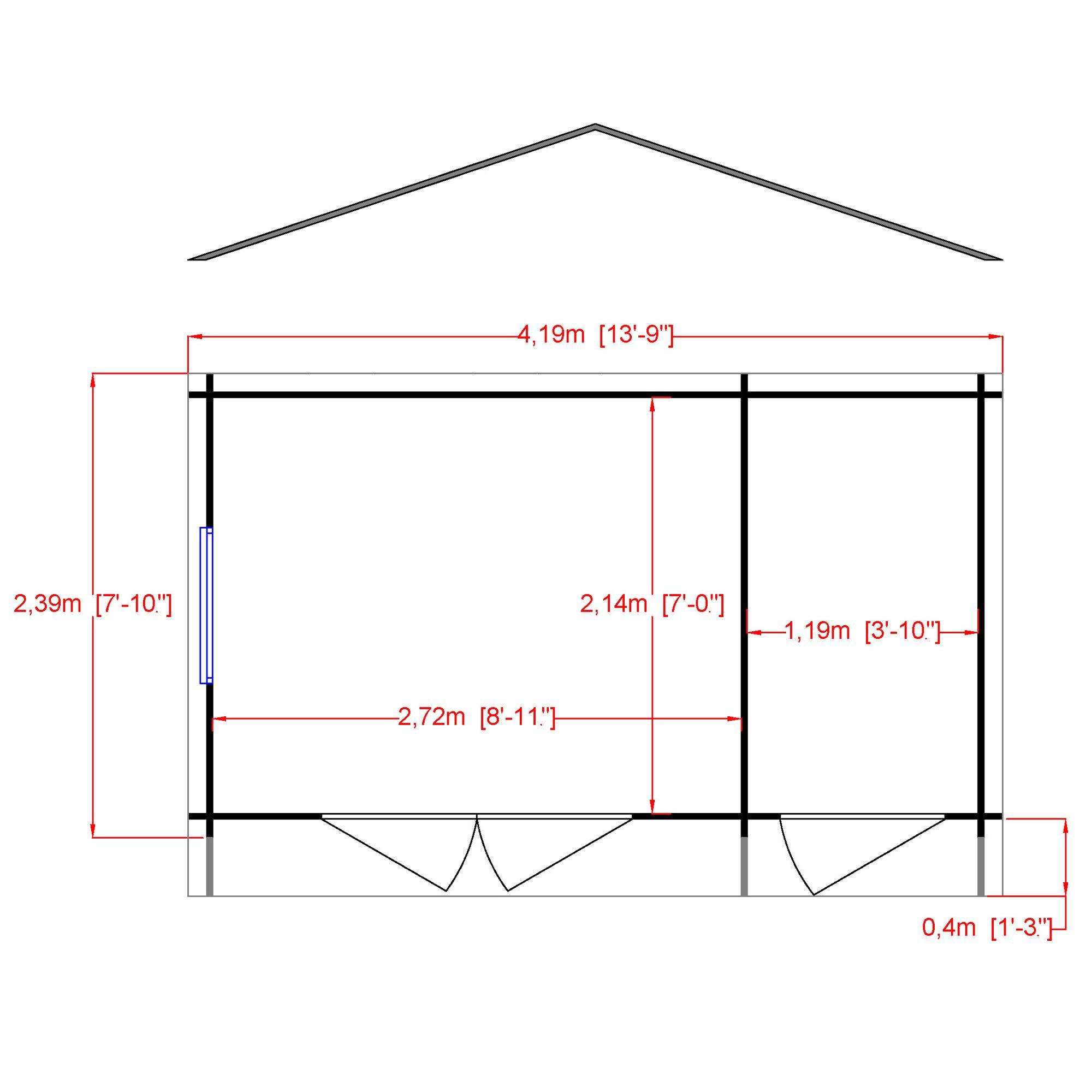 Shire Bourne 14x8 Toughened Glass Apex Tongue & Groove Wooden Cabin 4 Shire Bourne 14x8 Toughened Glass Apex Tongue & Groove Wooden Cabin - Image 2