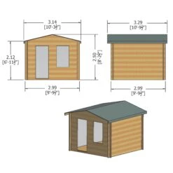 Shire Bucknells 10x10 Ft Toughened Glass Apex Tongue & Groove Wooden Cabin With Tile Roof -Gardens and Outdoor shire bucknells 10x10 ft toughened glass apex tongue groove wooden cabin with tile roof5019804119318 01t bq