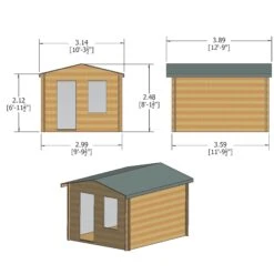 Shire Bucknells 10x12 Toughened Glass Apex Tongue & Groove Wooden Cabin - Base Not Included -Gardens and Outdoor shire bucknells 10x12 toughened glass apex tongue groove wooden cabin base not included5019804119356 02t bq