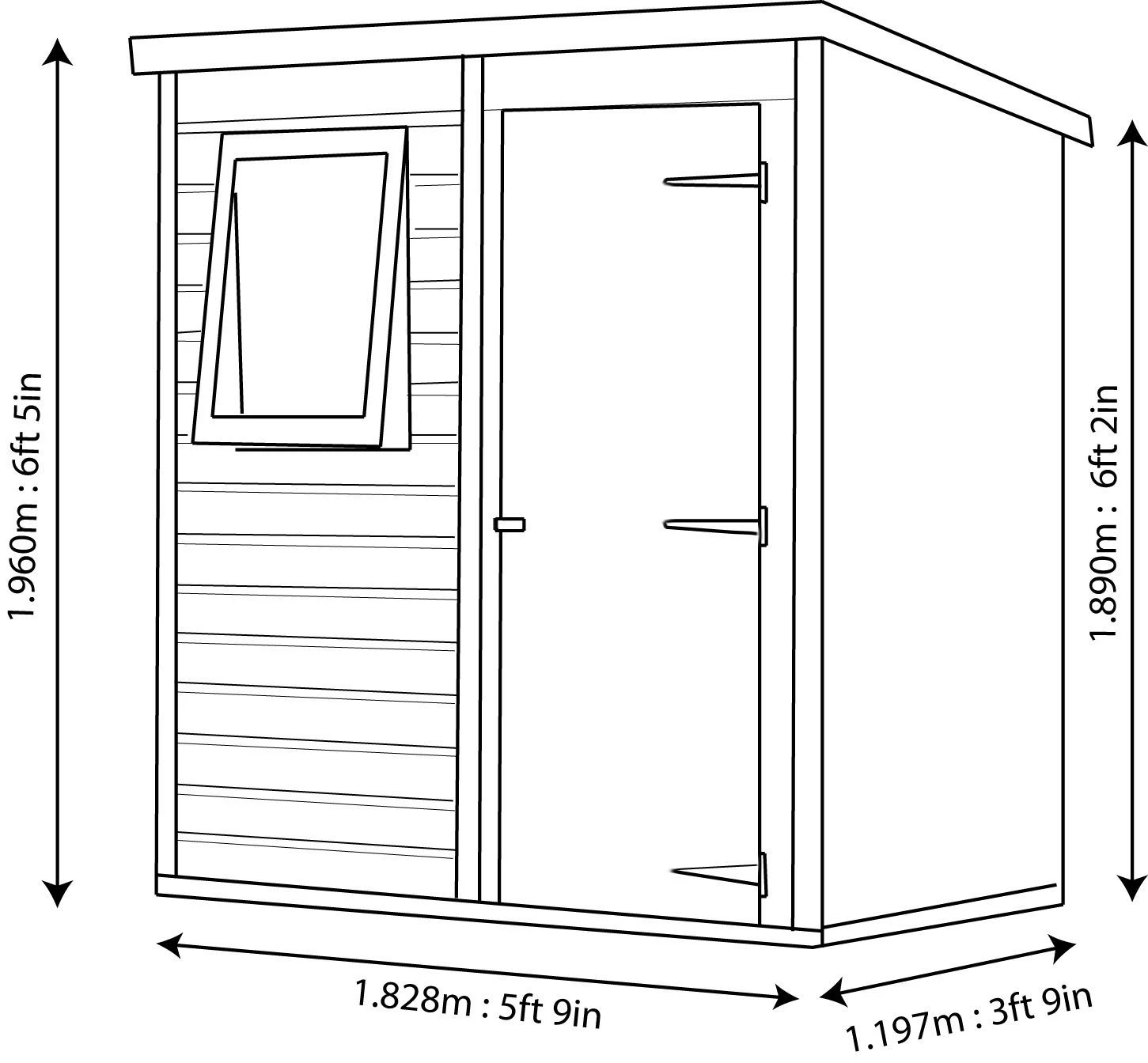 Shire Caldey 6x4 Ft Pent Shiplap Wooden Shed With Floor (Base Included) - Assembly Service Included 8 Shire Caldey 6x4 Ft Pent Shiplap Wooden Shed With Floor (Base Included) - Assembly Service Included - Image 6