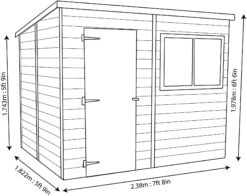 Shire Caldey 8x6 Ft Pent Shiplap Wooden Shed With Floor - Assembly Service Included -Gardens and Outdoor shire caldey 8x6 ft pent shiplap wooden shed with floor assembly service included5019804668410 03t