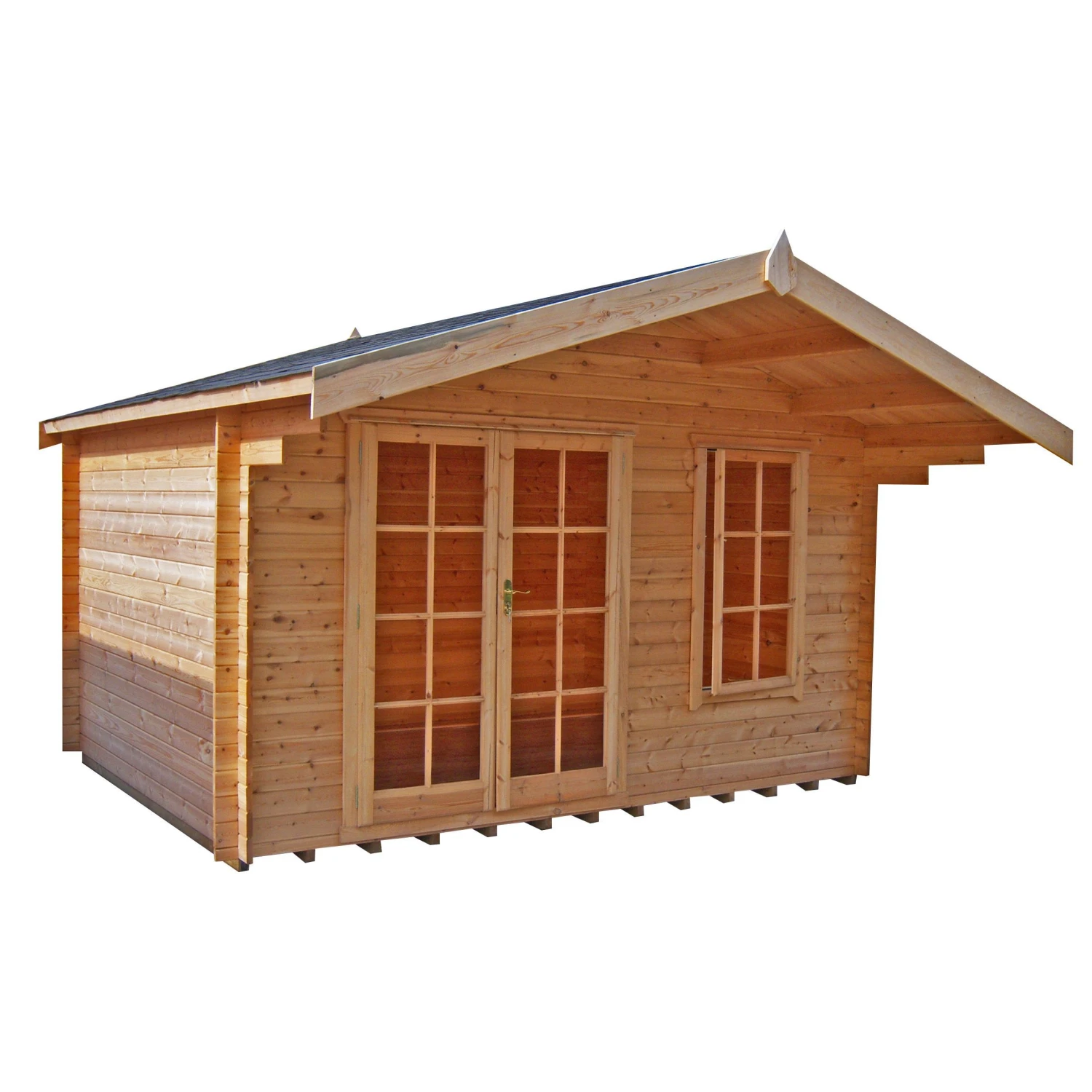 Shire Cannock 10x10 Ft Toughened Glass Apex Tongue & Groove Wooden Cabin With Felt Tile Roof 3 Shire Cannock 10x10 Ft Toughened Glass Apex Tongue & Groove Wooden Cabin With Felt Tile Roof