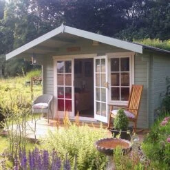 Shire Cannock 10x10 Toughened Glass Apex Tongue & Groove Wooden Cabin - Base Not Included -Gardens and Outdoor shire cannock 10x10 toughened glass apex tongue groove wooden cabin base not included5019804314331 01i bq