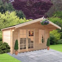 Shire Cannock 10x12 Ft Apex Tongue & Groove Wooden Cabin With Felt Tile Roof - Assembly Service Included -Gardens and Outdoor shire cannock 10x12 ft apex tongue groove wooden cabin with felt tile roof assembly service included5019804111350 03i bq