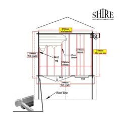 Shire Cannock 10x8 Ft Toughened Glass Apex Tongue & Groove Wooden Cabin With Felt Tile Roof -Gardens and Outdoor shire cannock 10x8 ft toughened glass apex tongue groove wooden cabin with felt tile roof5019804111282 02t