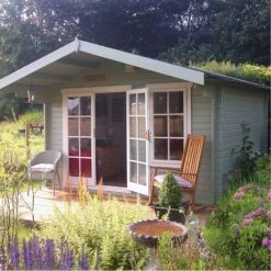 Shire Cannock 12x10 Toughened Glass Apex Tongue & Groove Wooden Cabin - Base Not Included -Gardens and Outdoor shire cannock 12x10 toughened glass apex tongue groove wooden cabin base not included5019804312108 01i bq