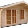 Shire Cannock 12x10 Toughened Glass Apex Tongue & Groove Wooden Cabin - Base Not Included -Gardens and Outdoor shire cannock 12x10 toughened glass apex tongue groove wooden cabin base not included5019804312108 03c bq
