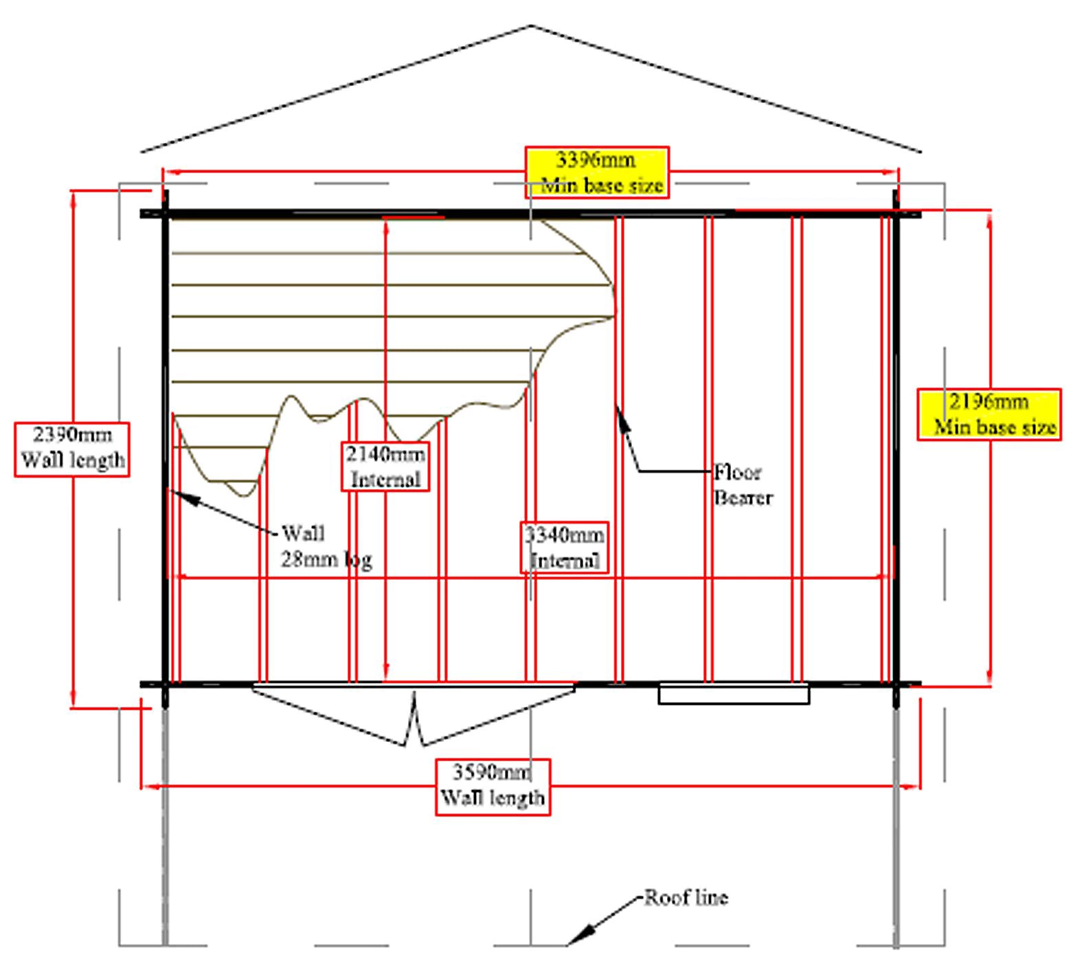 Shire Cannock 12x8 Glass Apex Tongue & Groove Wooden Cabin - Base Not Included 10 Shire Cannock 12x8 Glass Apex Tongue & Groove Wooden Cabin - Base Not Included - Image 8