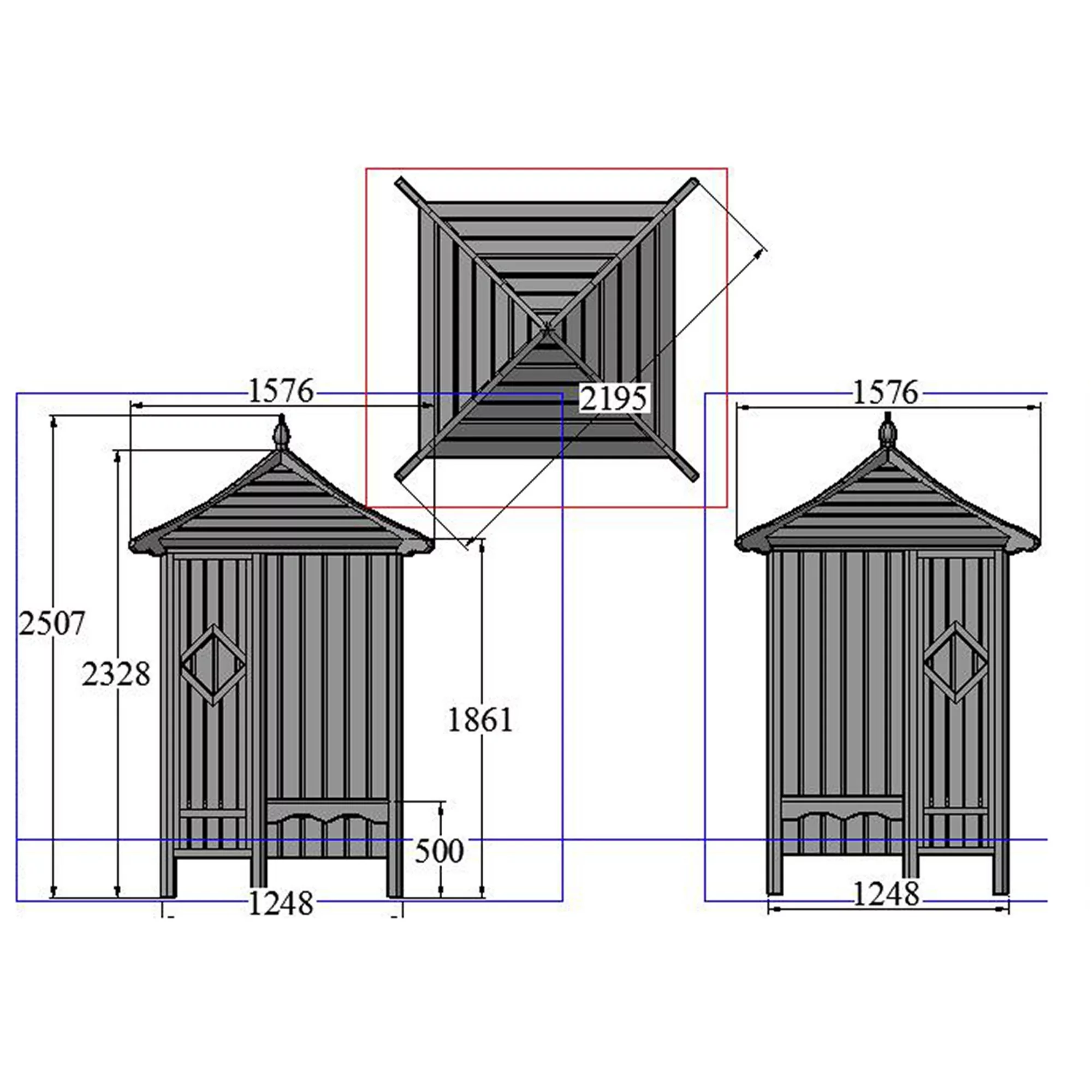 Shire Corner Arbour, (H)2510mm (W)1250mm (D)1250mm 5 Shire Corner Arbour, (H)2510mm (W)1250mm (D)1250mm - Image 3