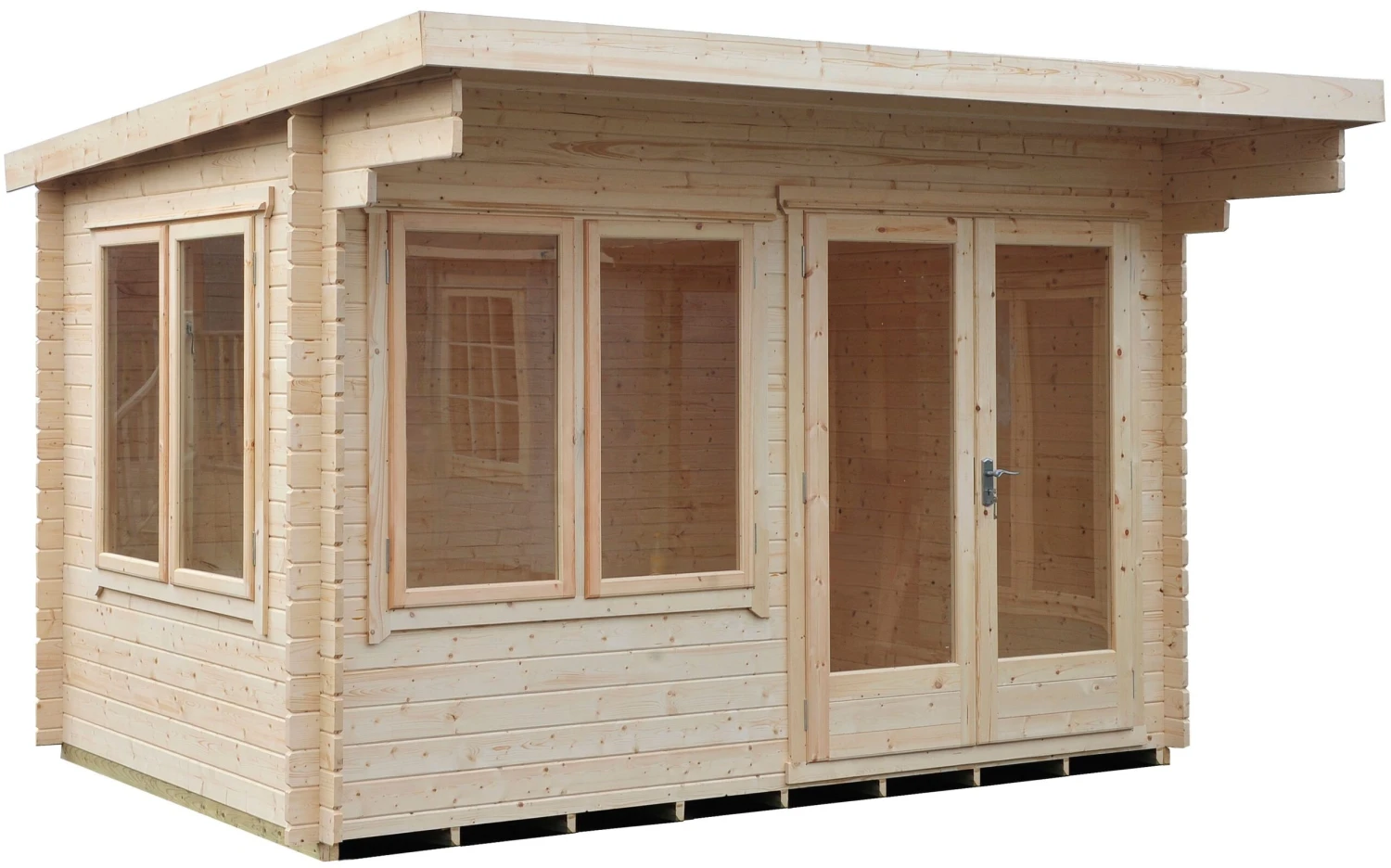 Shire Danbury 12x12 Glass Pent Tongue & Groove Wooden Cabin - Base Not Included 3 Shire Danbury 12x12 Glass Pent Tongue & Groove Wooden Cabin - Base Not Included