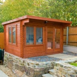 Shire Danbury 12x8 Glass Pent Tongue & Groove Wooden Cabin - Base Not Included -Gardens and Outdoor shire danbury 12x8 glass pent tongue groove wooden cabin base not included5019804414413 03i bq