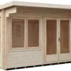 Shire Danbury 14x12 Toughened Glass Pent Tongue & Groove Wooden Cabin - Base Not Included -Gardens and Outdoor shire danbury 14x12 toughened glass pent tongue groove wooden cabin base not included5019804412143 03c bq
