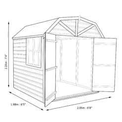Shire Dutch 7x7 Ft Dutch Apex Shiplap Wooden Shed With Floor -Gardens and Outdoor shire dutch 7x7 ft dutch apex shiplap wooden shed with floor5019804112265 03t