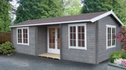 Shire Elveden 26x14 Glass Apex Tongue & Groove Wooden Cabin - Base Not Included -Gardens and Outdoor shire elveden 26x14 glass apex tongue groove wooden cabin base not included5019804111534 01i