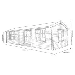 Shire Elveden 26x14 Glass Apex Tongue & Groove Wooden Cabin - Base Not Included -Gardens and Outdoor shire elveden 26x14 glass apex tongue groove wooden cabin base not included5019804111534 03t
