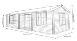 Shire Elveden 26x14 Toughened Glass Apex Tongue & Groove Wooden Cabin - Base Not Included -Gardens and Outdoor shire elveden 26x14 toughened glass apex tongue groove wooden cabin base not included5019804111527 03t