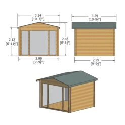 Shire Epping 10x10 Toughened Glass Apex Tongue & Groove Wooden Cabin - Base Not Included -Gardens and Outdoor shire epping 10x10 toughened glass apex tongue groove wooden cabin base not included5019804119554 01t bq
