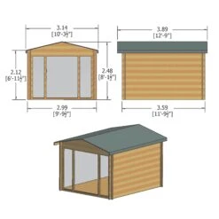 Shire Epping 10x12 Ft Toughened Glass Apex Tongue & Groove Wooden Cabin With Tile Roof - Assembly Service Included -Gardens and Outdoor shire epping 10x12 ft toughened glass apex tongue groove wooden cabin with tile roof assembly service included5019804119615 01t bq
