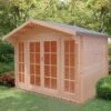 Shire Epping 10x12 Toughened Glass Apex Tongue & Groove Wooden Cabin - Base Not Included -Gardens and Outdoor shire epping 10x12 toughened glass apex tongue groove wooden cabin base not included5019804119585 02i bq