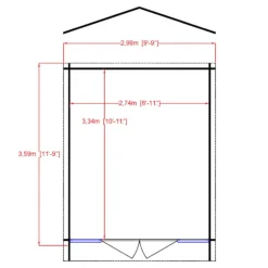 Shire Epping 10x12 Toughened Glass Apex Tongue & Groove Wooden Cabin - Base Not Included -Gardens and Outdoor shire epping 10x12 toughened glass apex tongue groove wooden cabin base not included5019804119585 02t bq