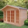 Shire Epping 10x6 Ft Toughened Glass Apex Tongue & Groove Wooden Cabin With Tile Roof -Gardens and Outdoor shire epping 10x6 ft toughened glass apex tongue groove wooden cabin with tile roof5019804119486 01i bq